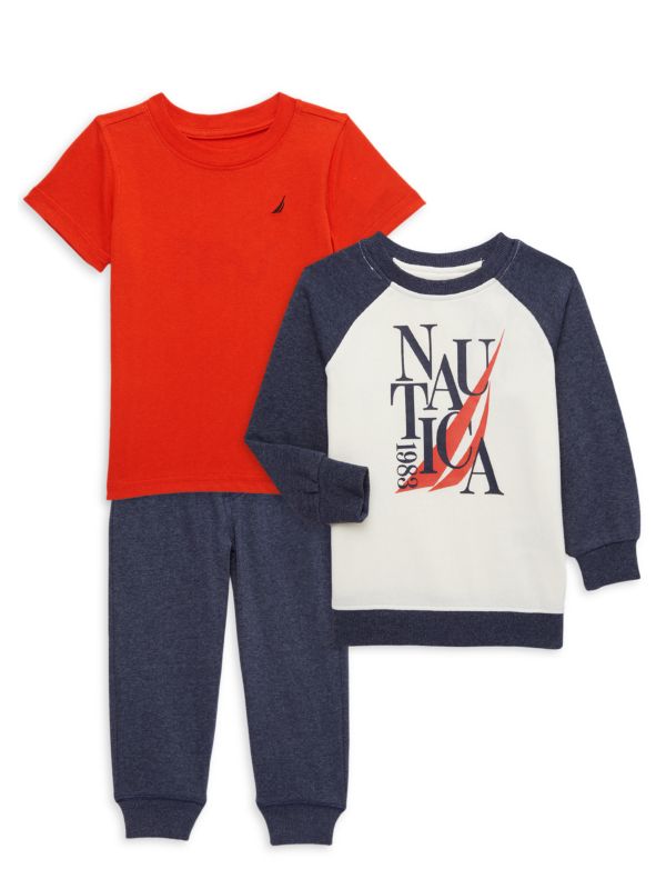 Nautica ?Little Boy's 3-Piece Shirts & Joggers Set